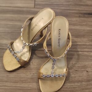 Karen Scott Gold Embellished Heels